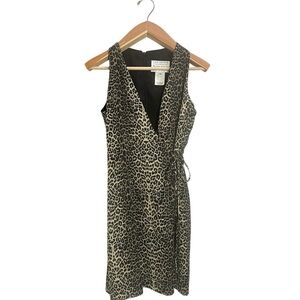 Vintage women’s 1980s leopard print Dani Max Lois Synder Petite Dress Size 4